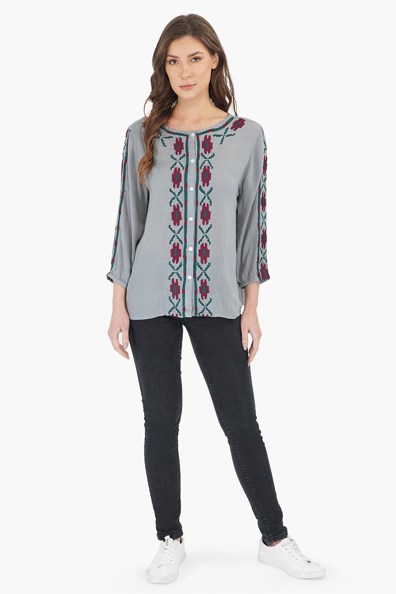 Embroidered Full Sleeve Top