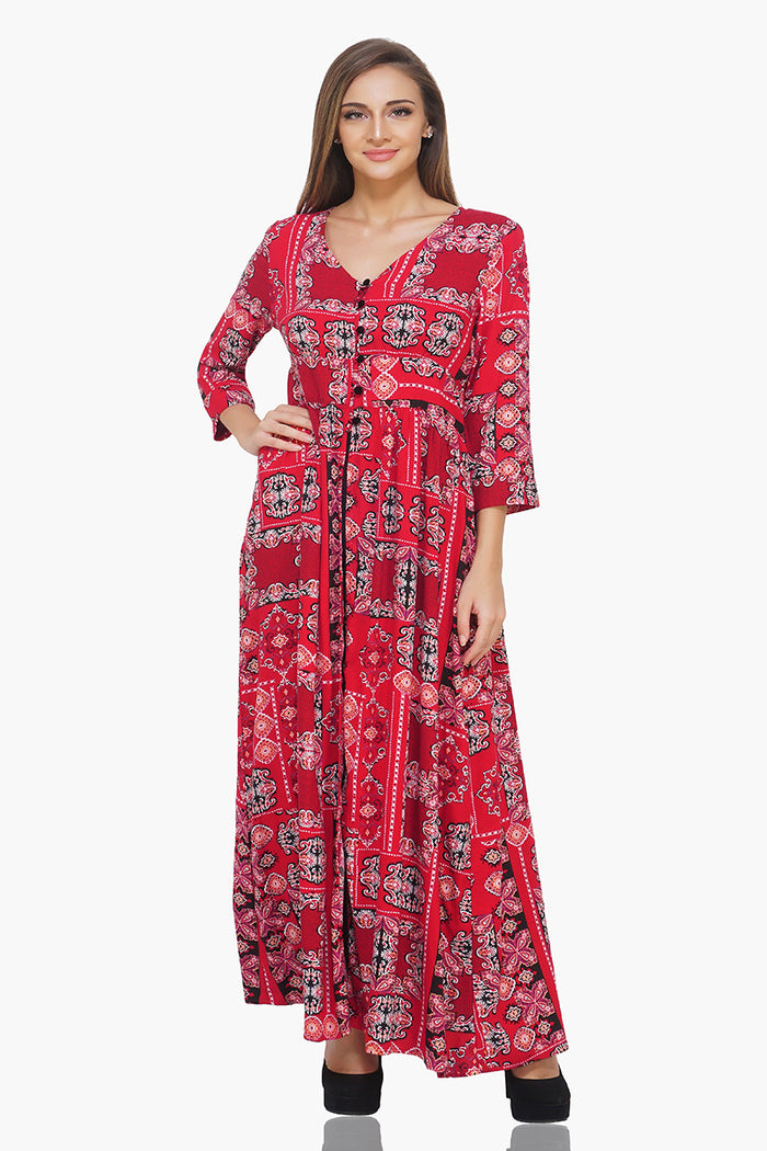 Scarlet Breeze Button-Down Cover-Up Dress