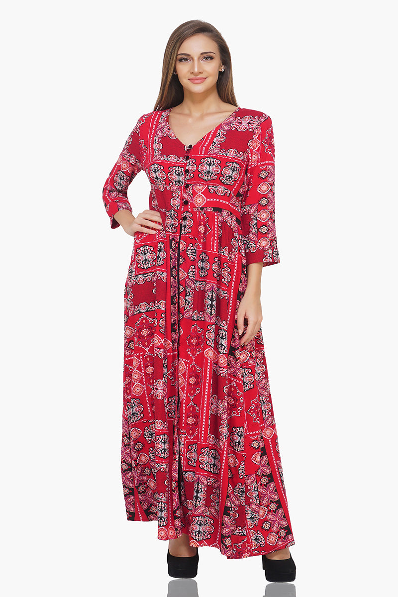 Scarlet Breeze Button-Down Cover-Up Dress