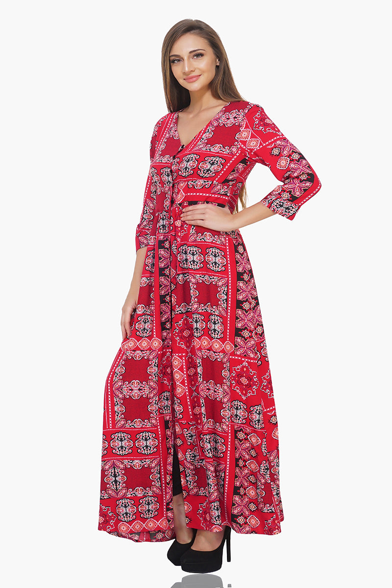 Scarlet Breeze Button-Down Cover-Up Dress