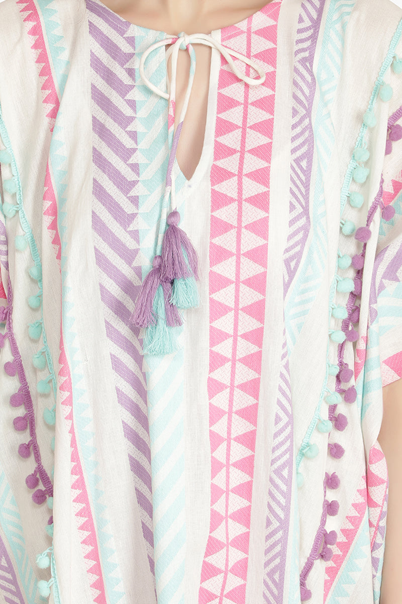 Serene Sunset Geometric Kaftan Dress