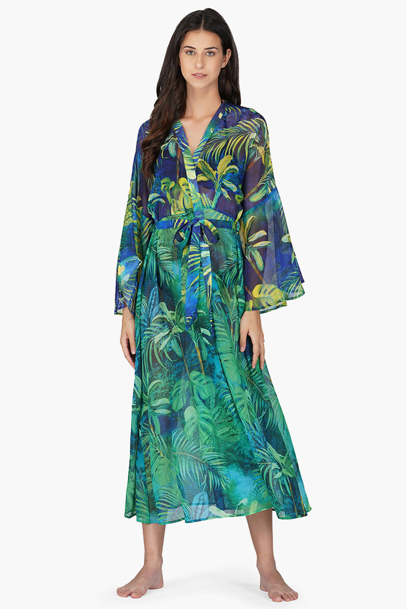 Verde Vista Tropical Maxi Dress