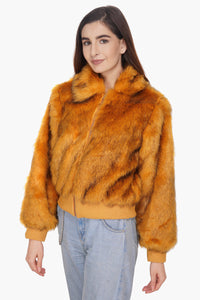 Golden Fox Faux Fur Bomber Jacket