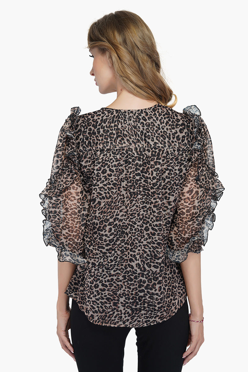 Leopard Printed Bohemian Top