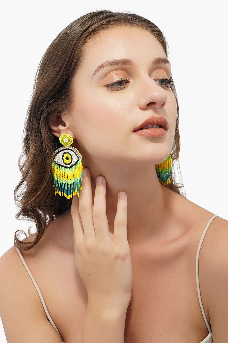 Sunny Lime Evil Eyea Earrings