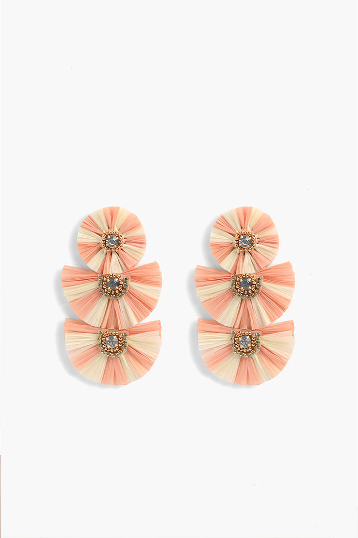 Blush Two Tone Raffia Earrings