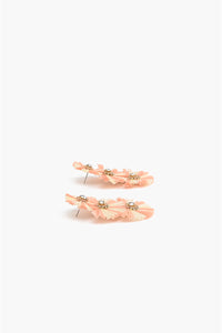 Blush Two Tone Raffia Earrings