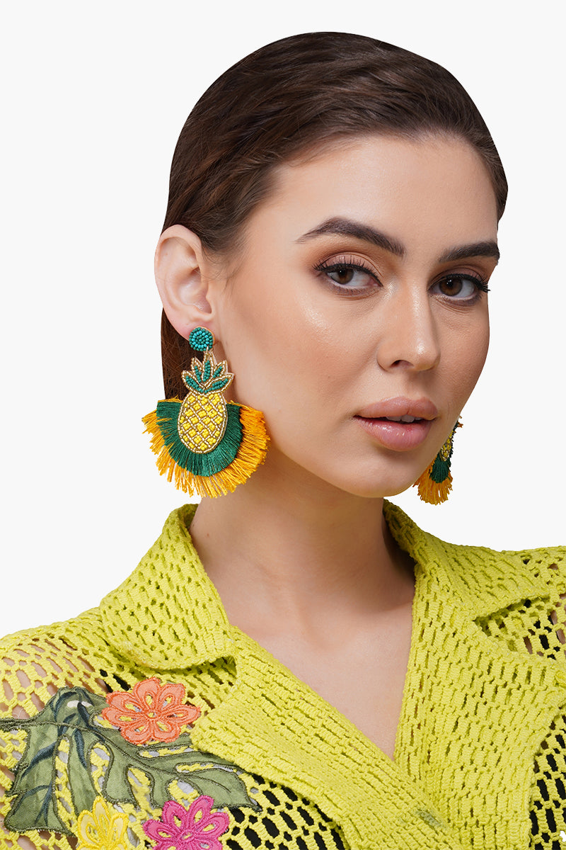 Pineapple Fringed Earrings