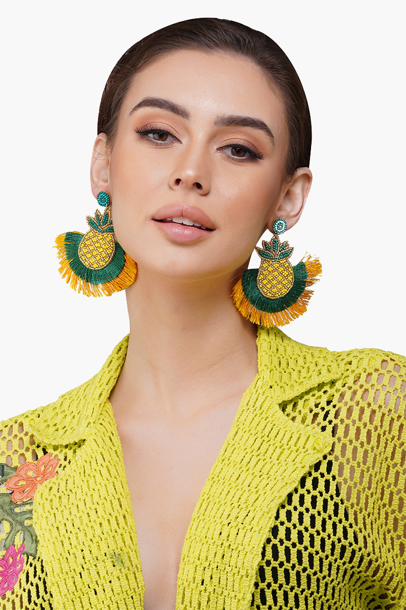 Pineapple Fringed Earrings