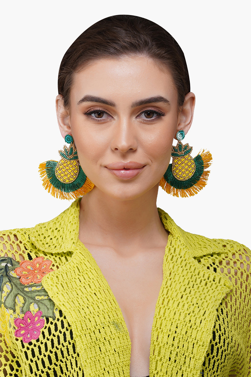 Pineapple Fringed Earrings