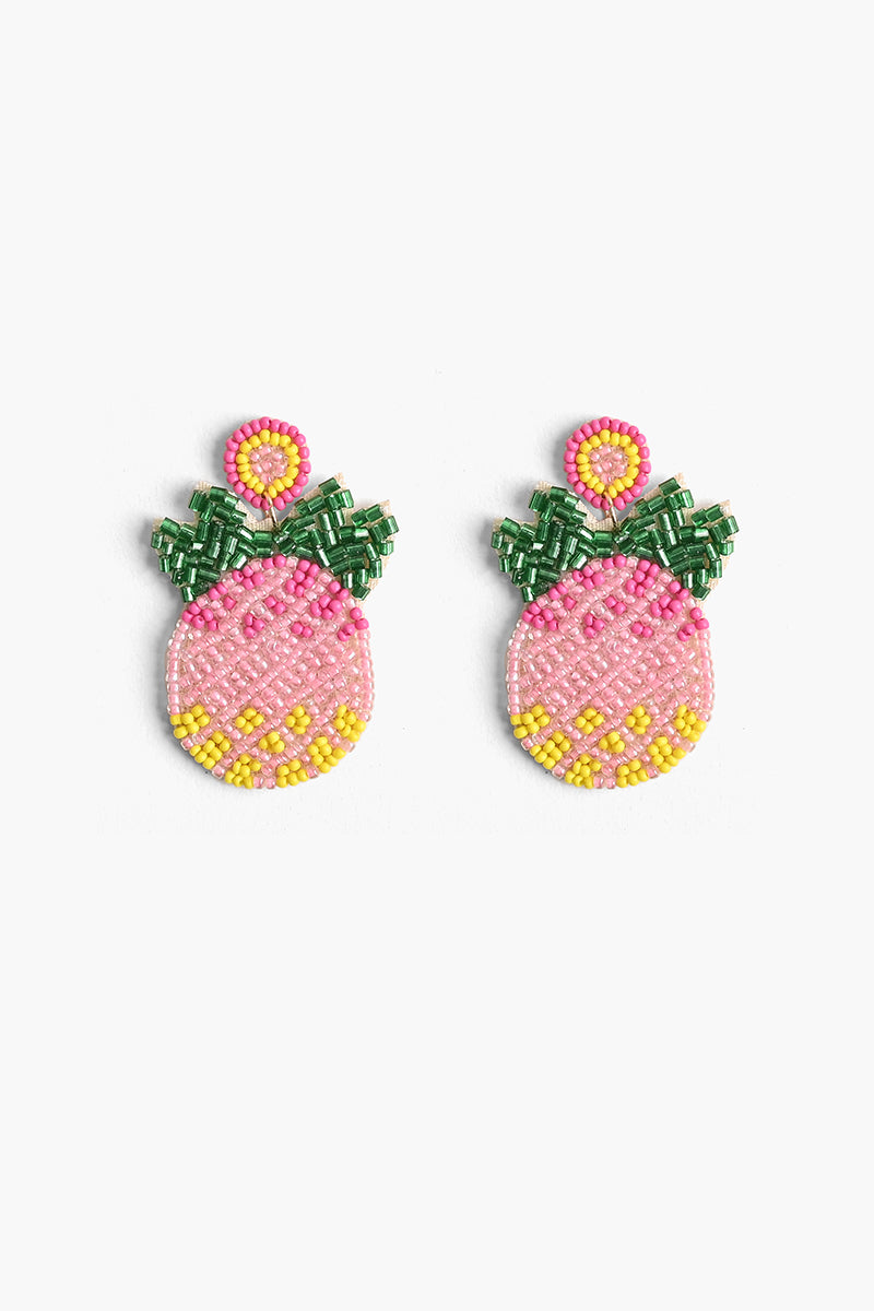 Pineapple Beaded Earrings