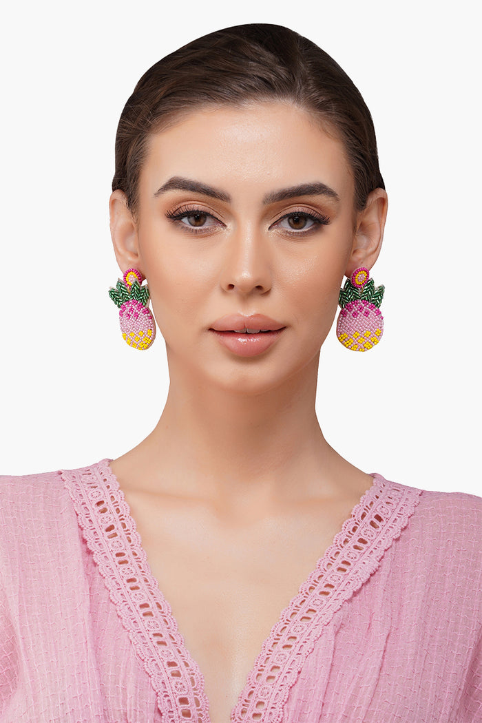 Pineapple Beaded Earrings