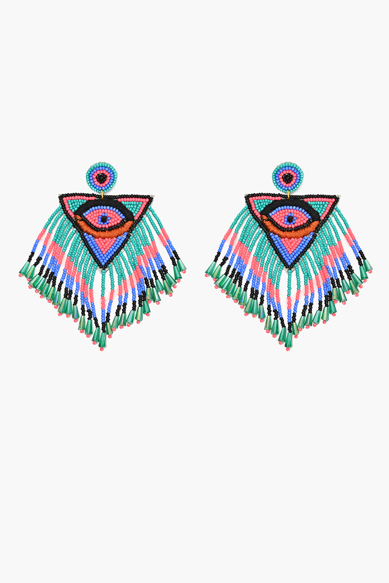 Love Triangle Evil Eye Earrings