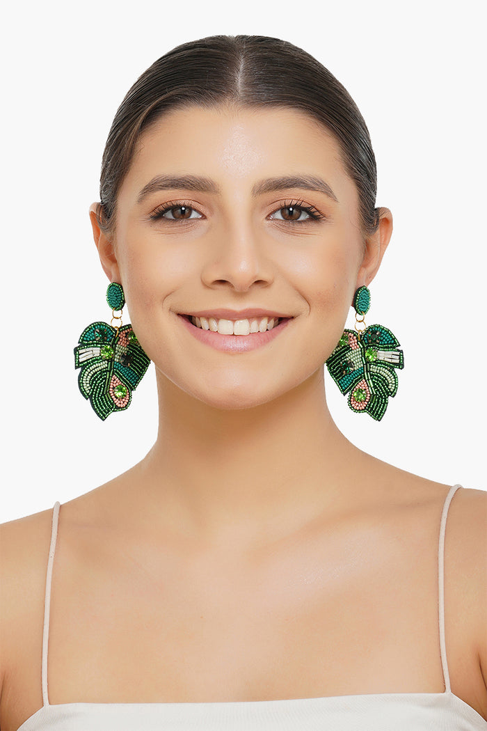 Tropical Palms Drop Earrings