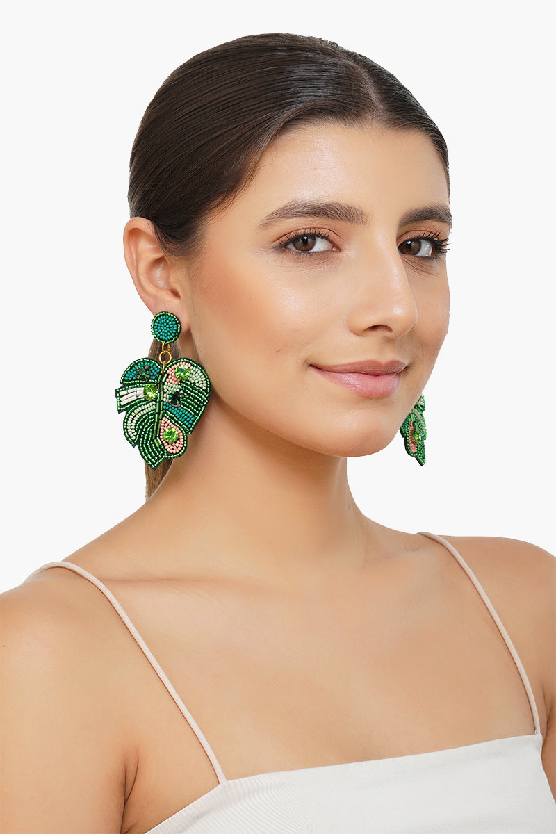 Tropical Palms Drop Earrings