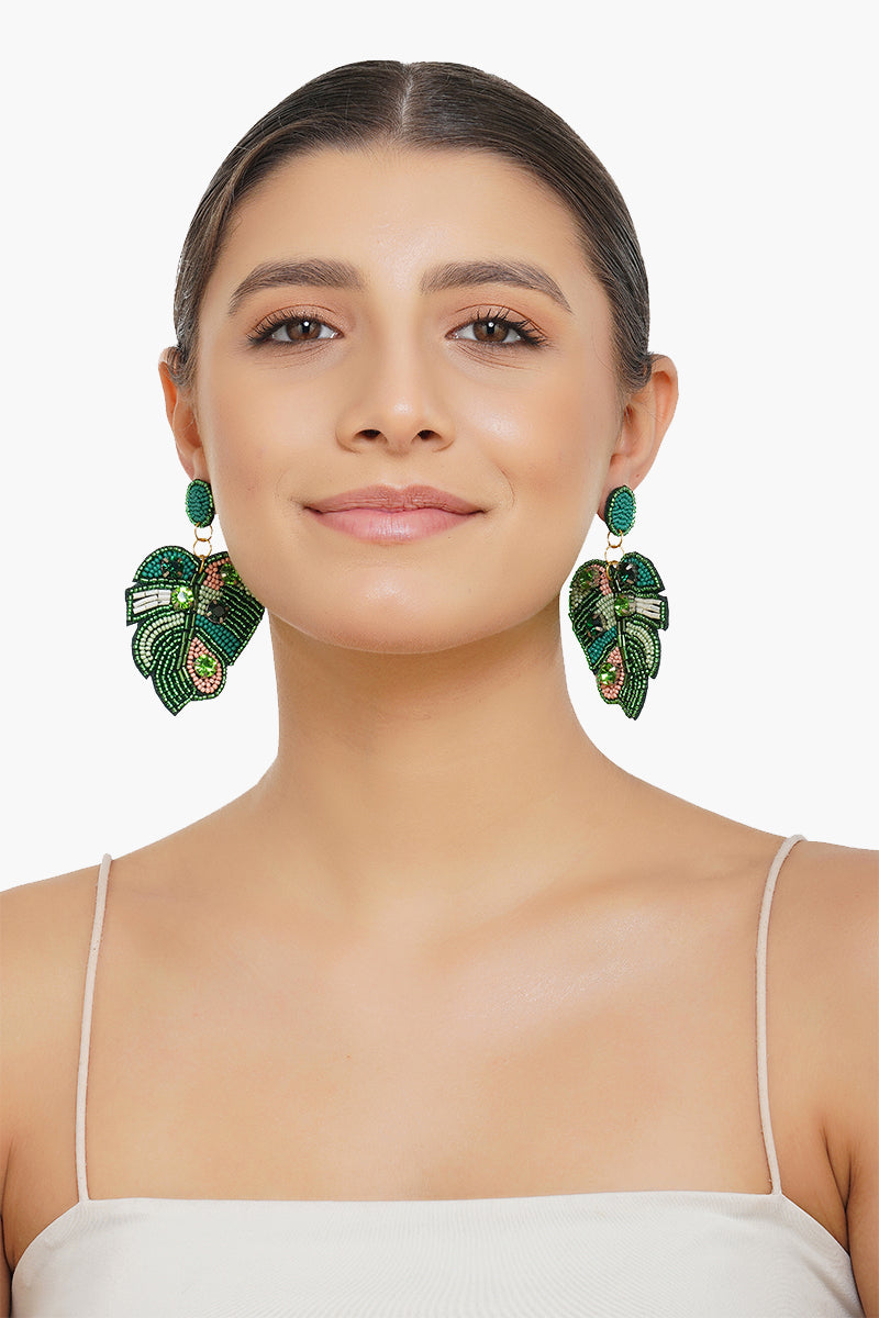 Tropical Palms Drop Earrings