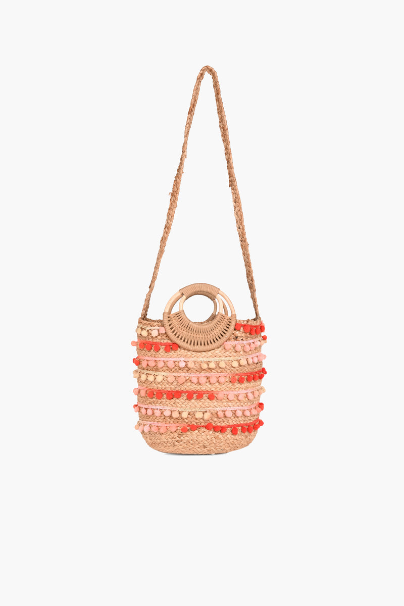 Boho Pom Pom Tote Bag