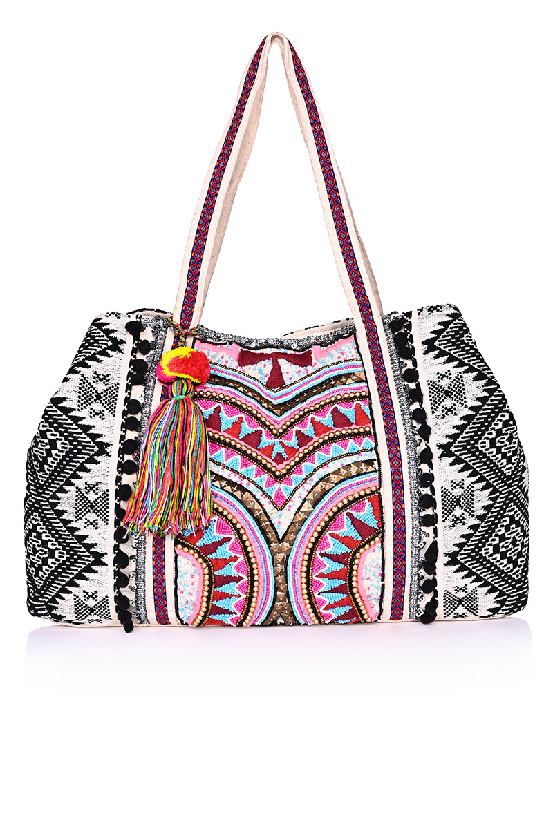 Multicolor Cotton Multi Purpose Tote Bag