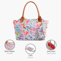 Summer Floral Printed Blue Handbag