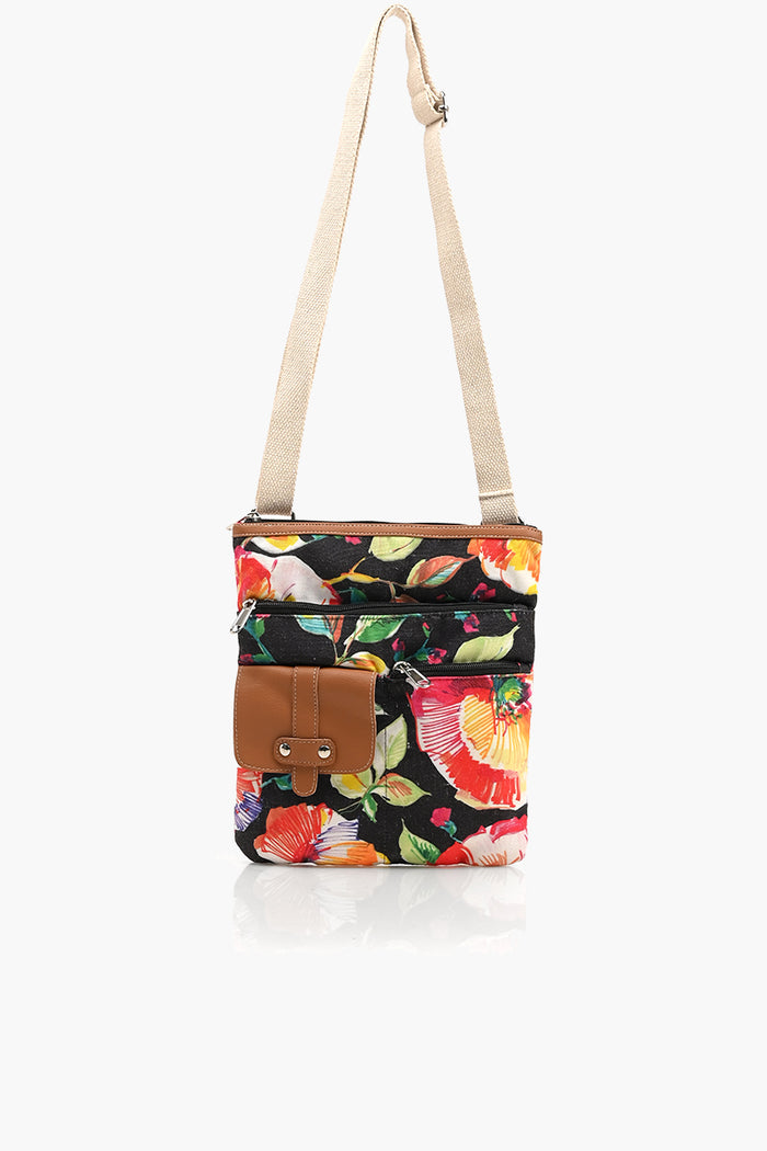 Dark Floral Crossbody Bag