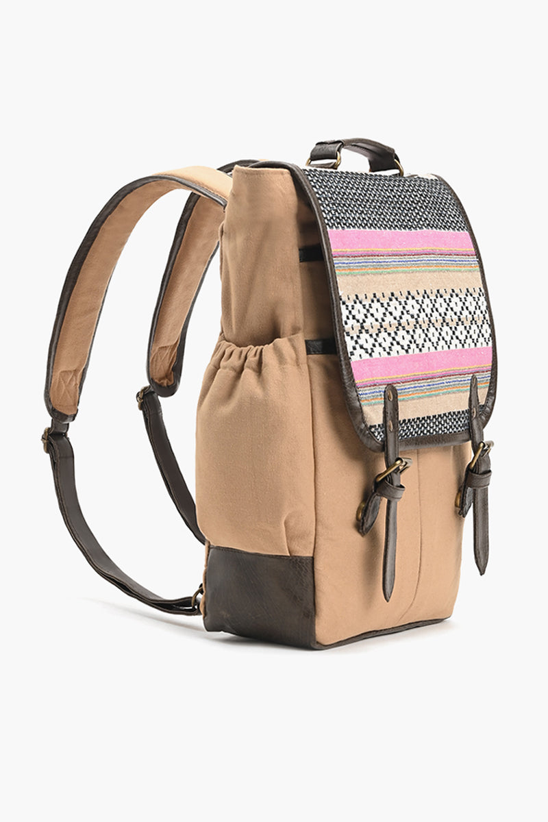 Jacquard Brown Laptop Backpack