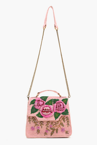 Chic Rose Embellished Crossbody Bag