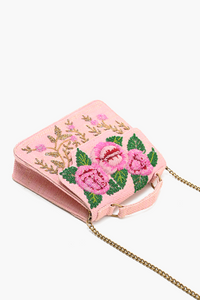 Chic Rose Embellished Crossbody Bag