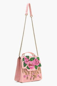 Chic Rose Embellished Crossbody Bag