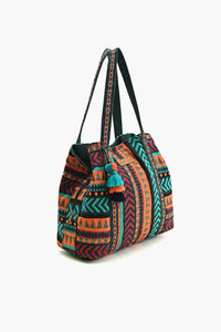 Vibrant Orange & Turquoise Tote Bag