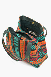 Vibrant Orange & Turquoise Tote Bag