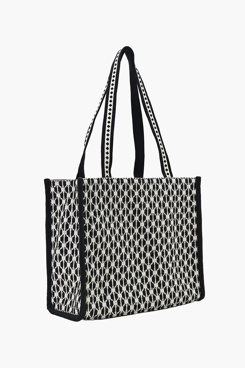 Classic Tote Bag Geometric Gem Structured