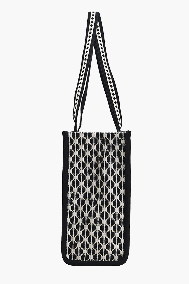 Classic Tote Bag Geometric Gem Structured