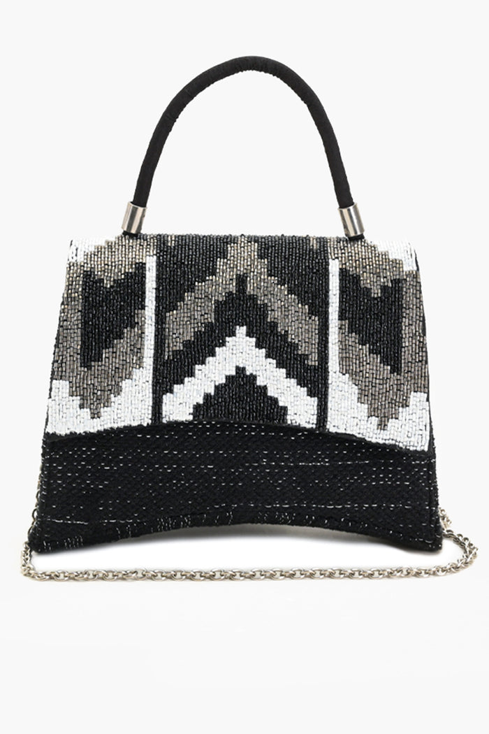 Geometric Marvels Crossbody- Black