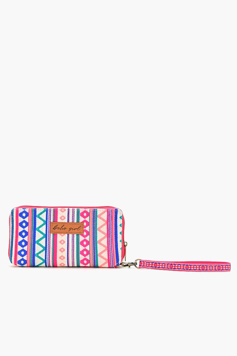 Geometric Charm Wallet - Pink