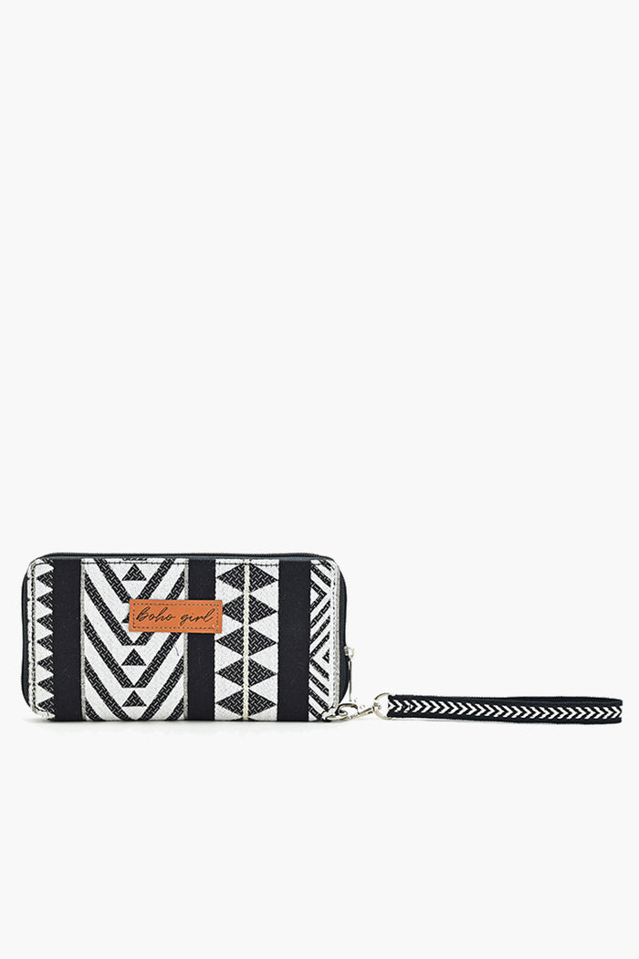 Geometric Charm Wallet - Black