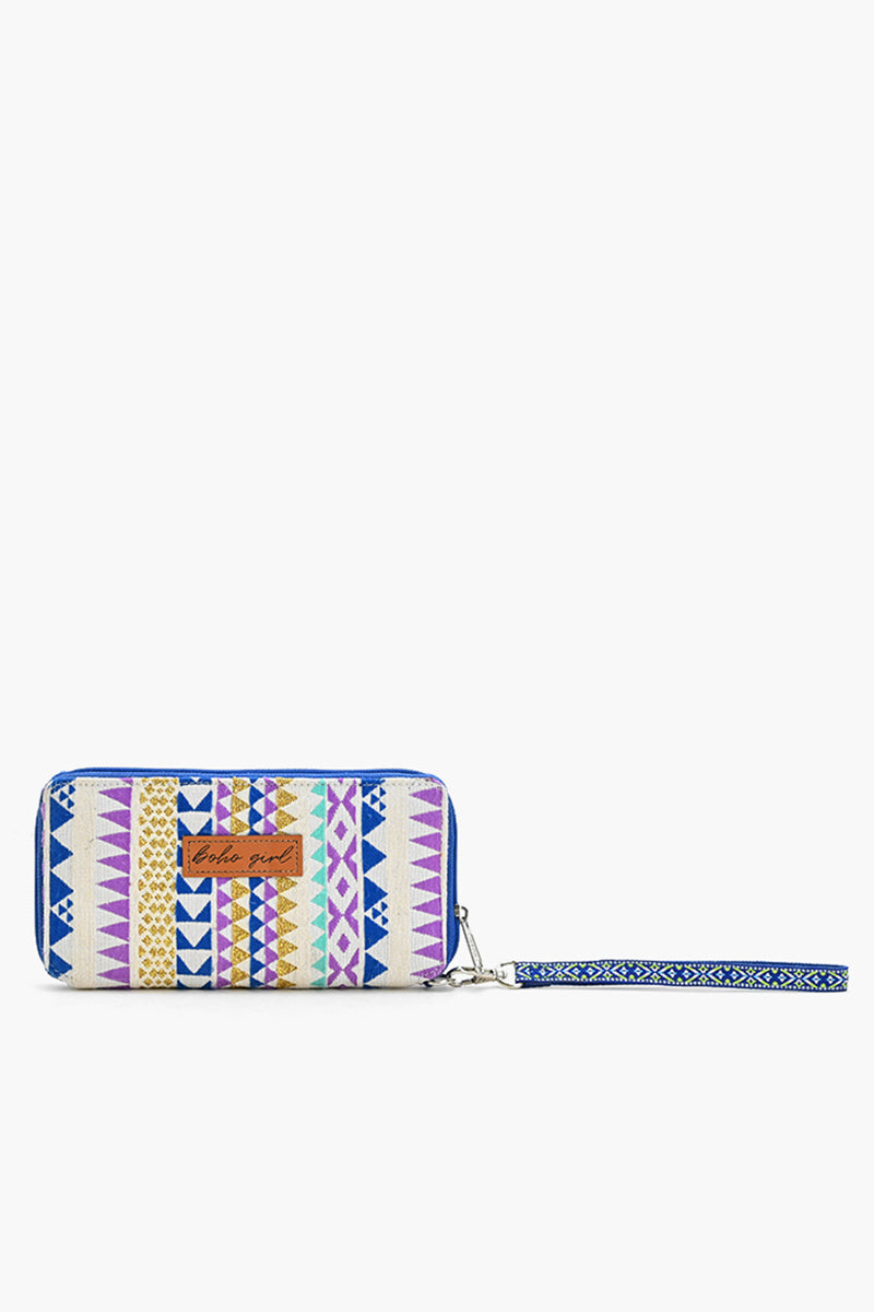 Geometric Charm Wallet - Blue