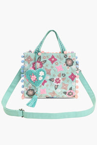 Whimsical Turquoise Mini Tote Bag