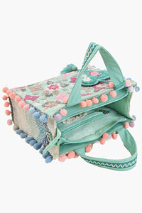 Whimsical Turquoise Mini Tote Bag