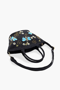 Honeybee Embellished Mini Bucket Bag - Blue