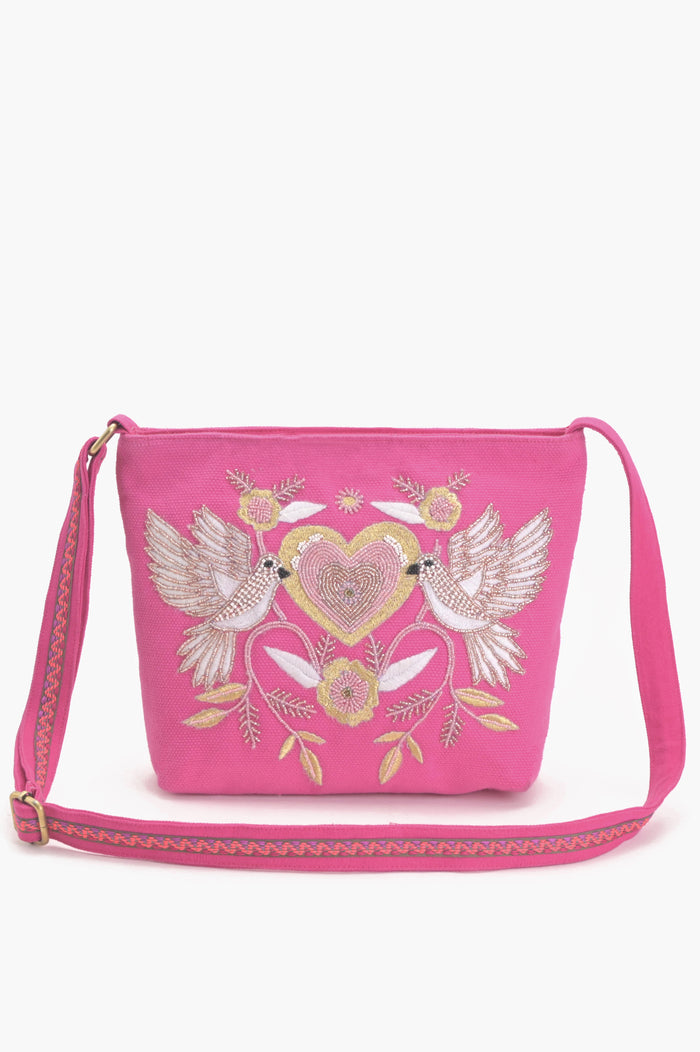 Rose Chic Embellished Messenger Bag