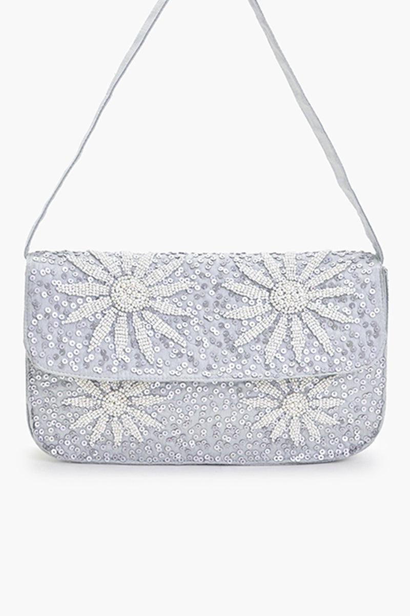 Daisy Delight Beaded Clutch