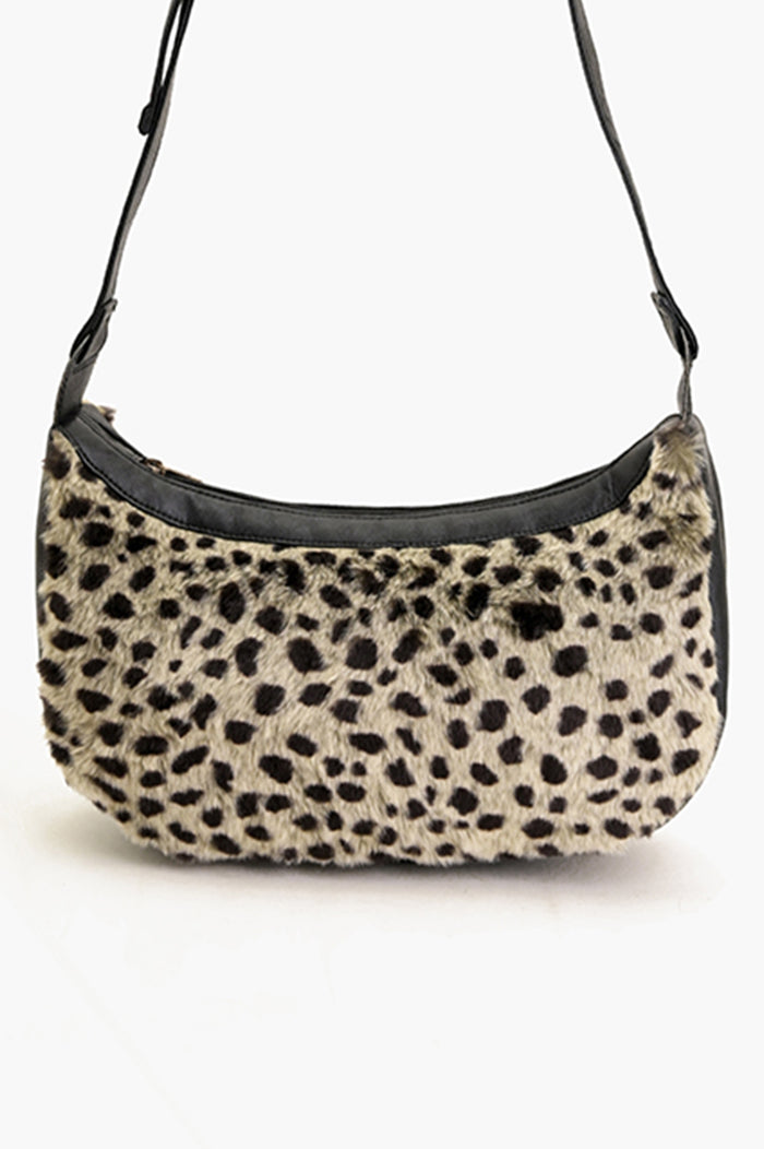 Leopard Print Shoulder Bag Black