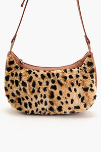 Leopard Print Shoulder Bag - Brown