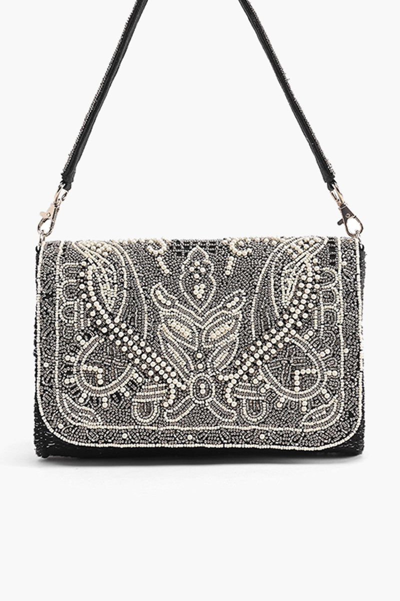 Pearl-Embellished Elegance Shoulder Bag