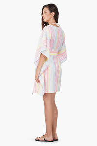 Pastel Kaftan Striped Dress