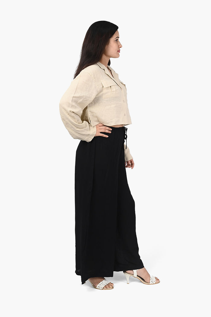 Chic Midnight Wide-Leg Trousers