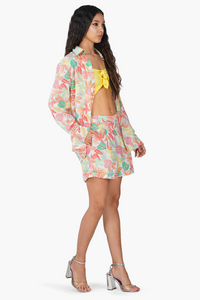 Summer Floral Printed Shorts & Shirt Set