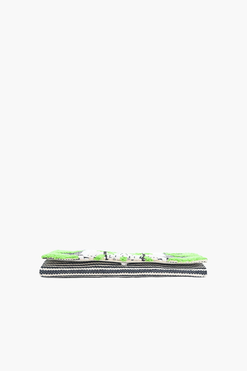 Handcrafted Mint Taffy Embroidered Clutch