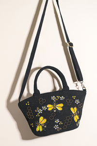 Honeybee Embellished Mini Bucket Bag - Yellow