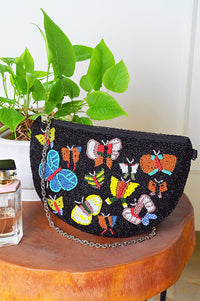 Butterfly Embellished Crossbody Bag